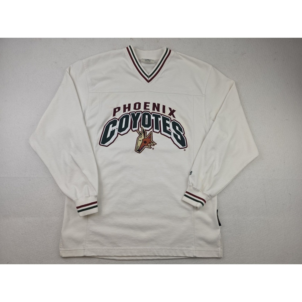 Vintage NHL Lee Sport Phoenix Coyotes Embroidered V Neck Sweatshirt Size M *READ